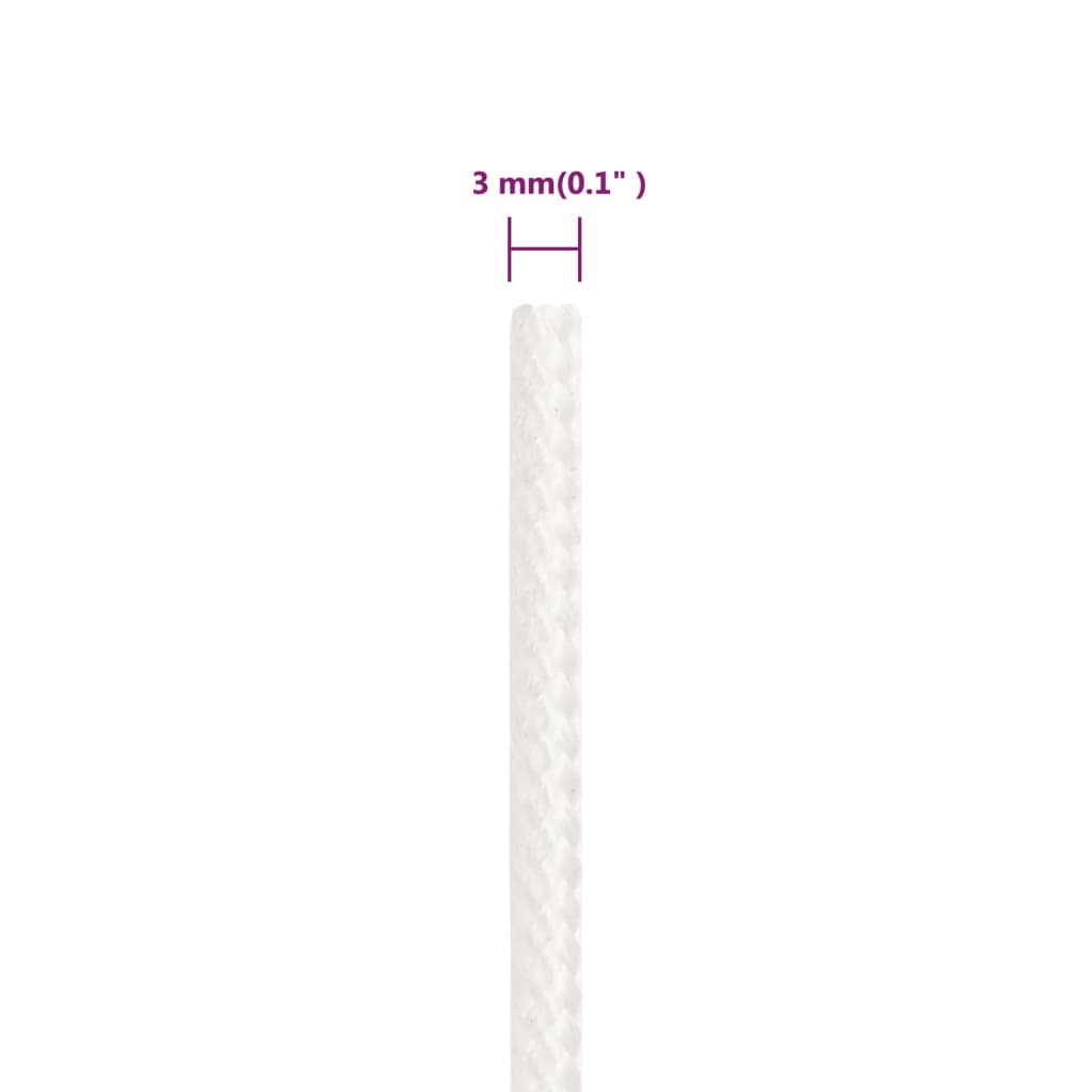 Boat rope white 3 mm 50 m polypropylene