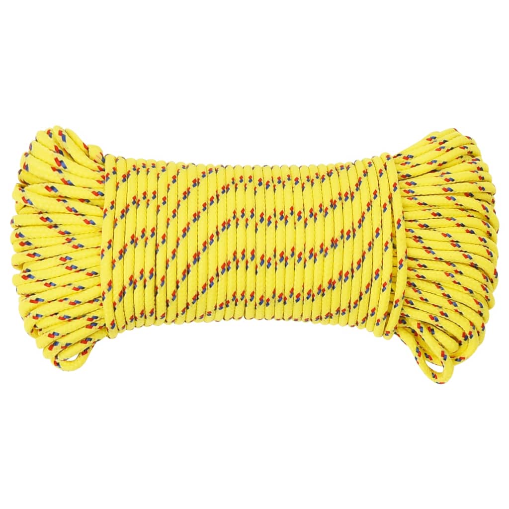 Boat rope yellow 4 mm 50 m polypropylene