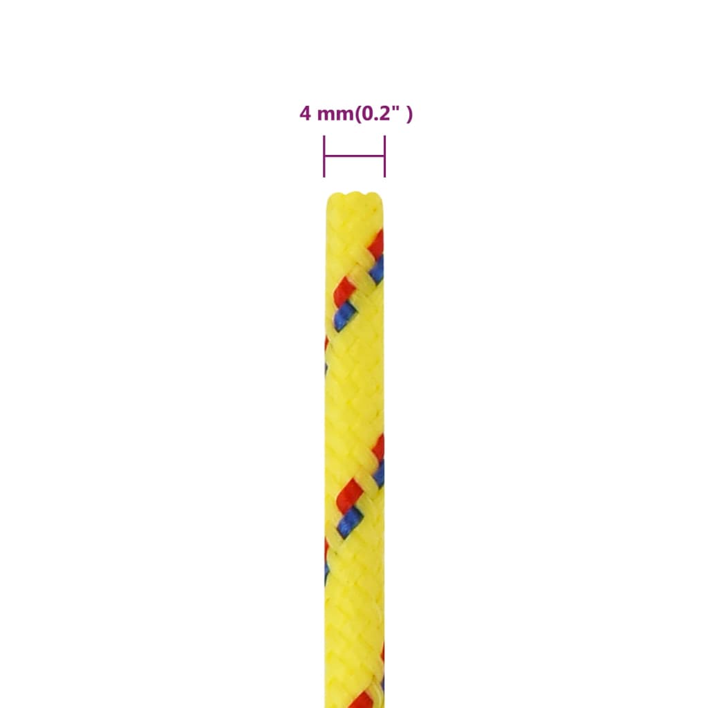 Boat rope yellow 4 mm 50 m polypropylene