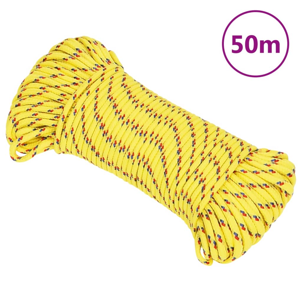 Boat rope yellow 5 mm 50 m polypropylene
