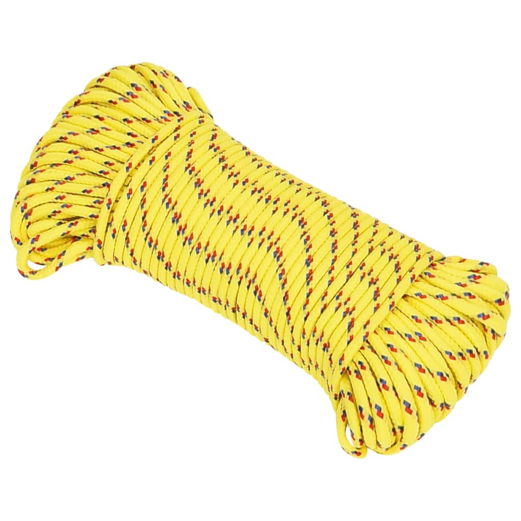 Boat rope yellow 5 mm 50 m polypropylene