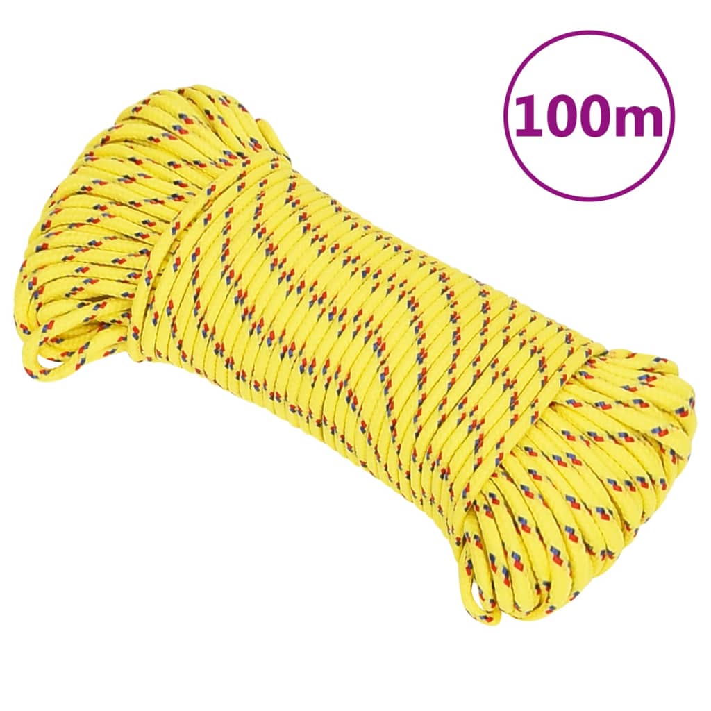 Boat rope yellow 5 mm 100 m polypropylene
