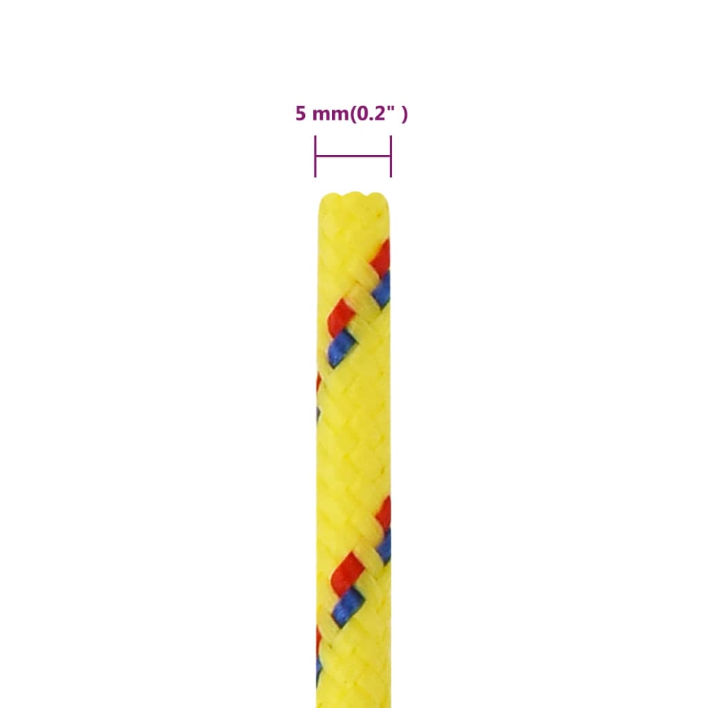 Boat rope yellow 5 mm 100 m polypropylene