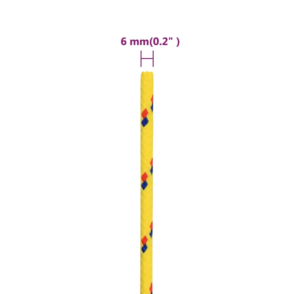 Boat rope yellow 6 mm 500 m polypropylene