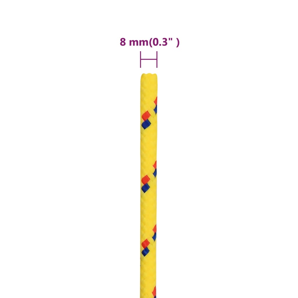 Boat rope yellow 8 mm 25 m polypropylene