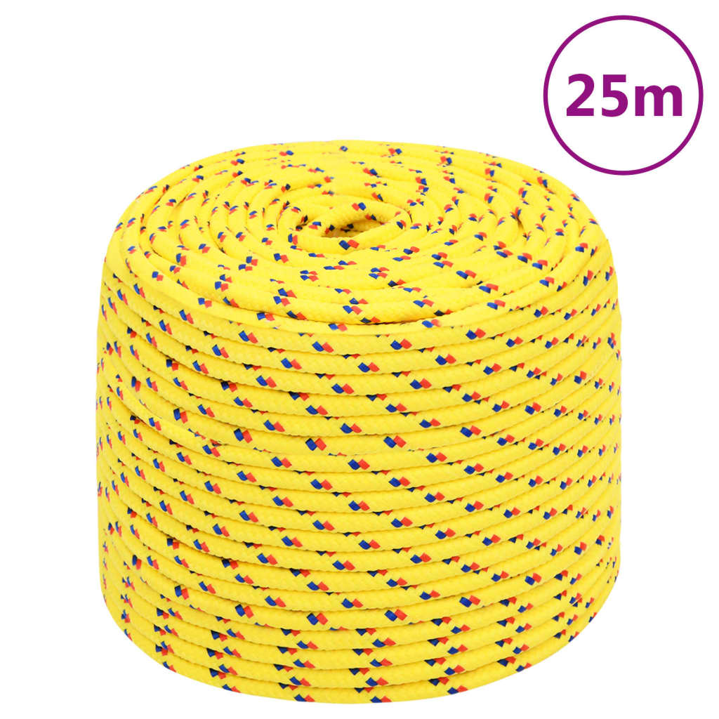 Boat rope yellow 10 mm 25 m polypropylene