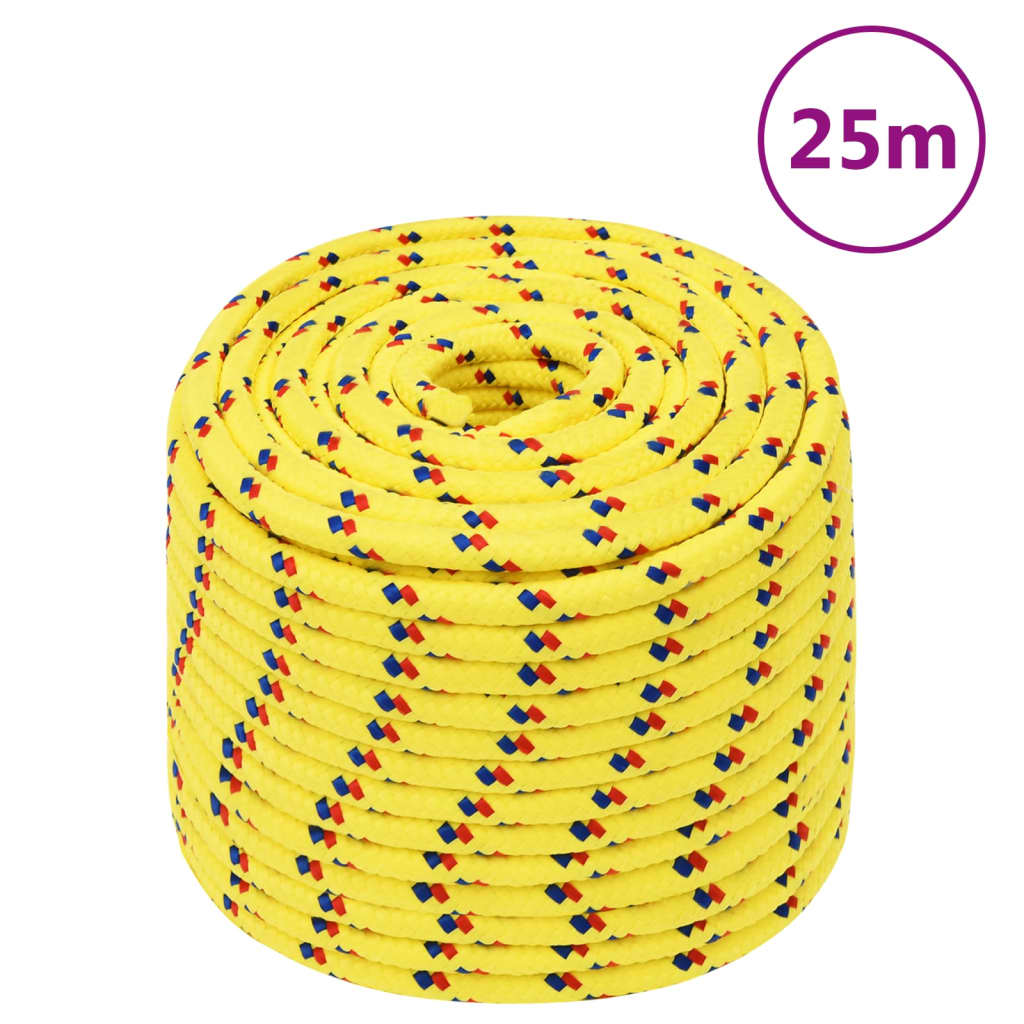 Boat rope yellow 14 mm 25 m polypropylene