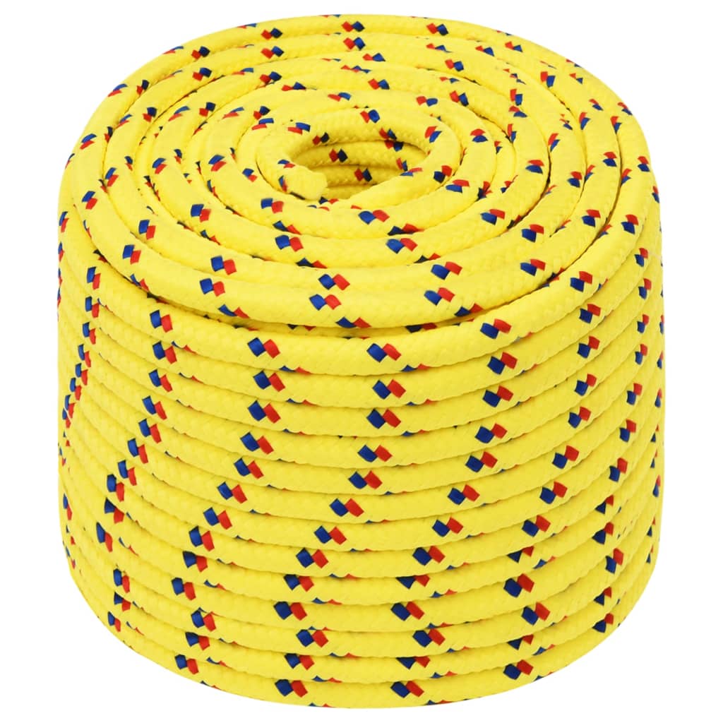 Boat rope yellow 14 mm 25 m polypropylene