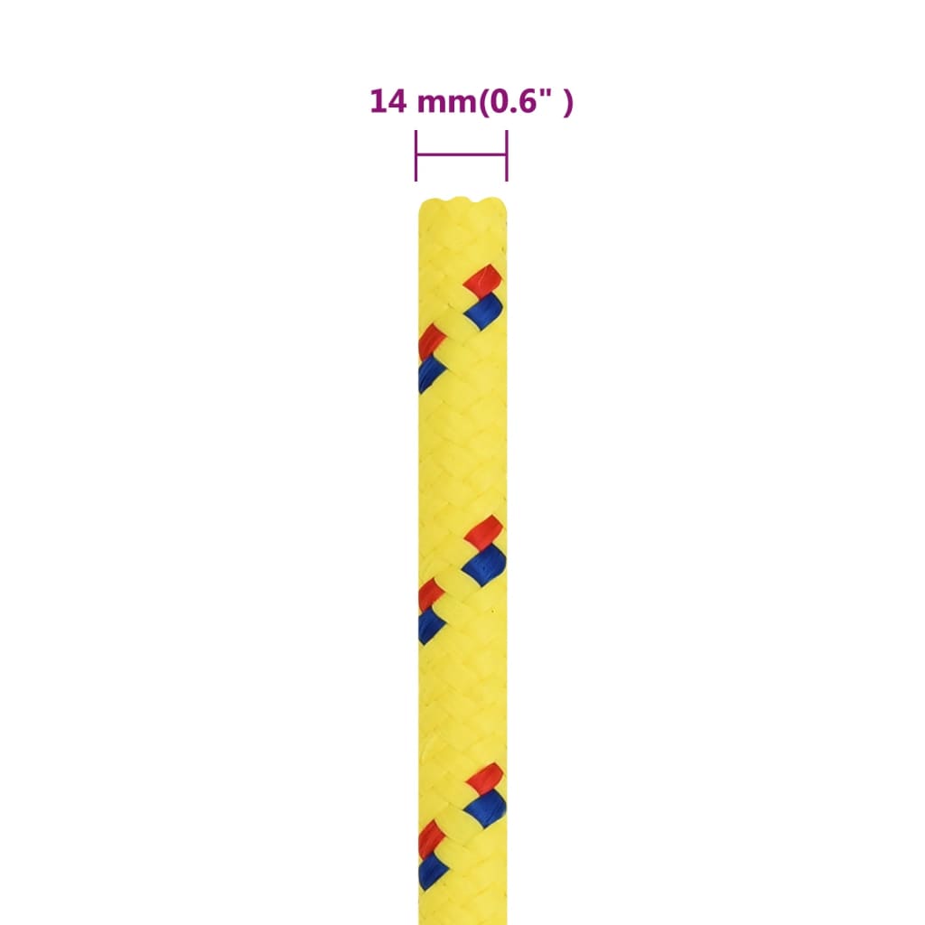 Boat rope yellow 14 mm 25 m polypropylene
