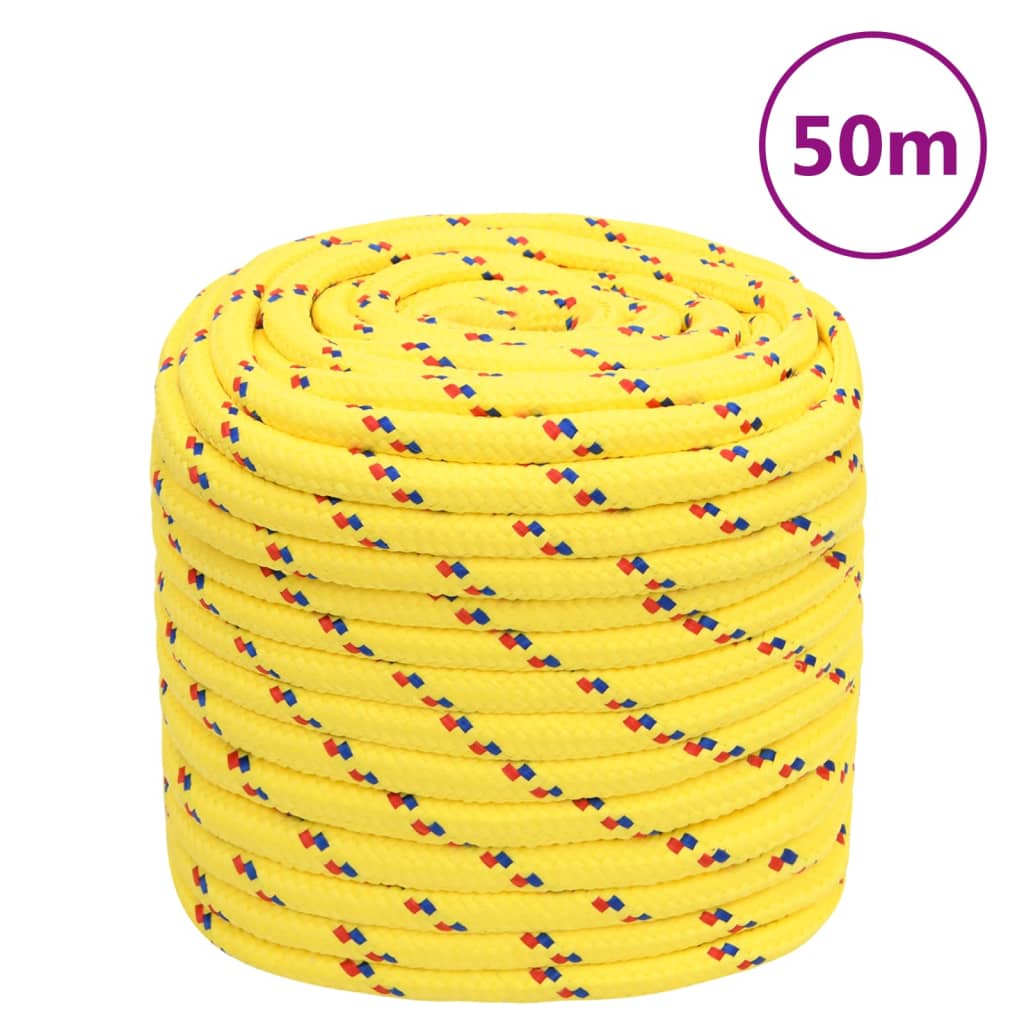 Boat rope yellow 16 mm 50 m polypropylene