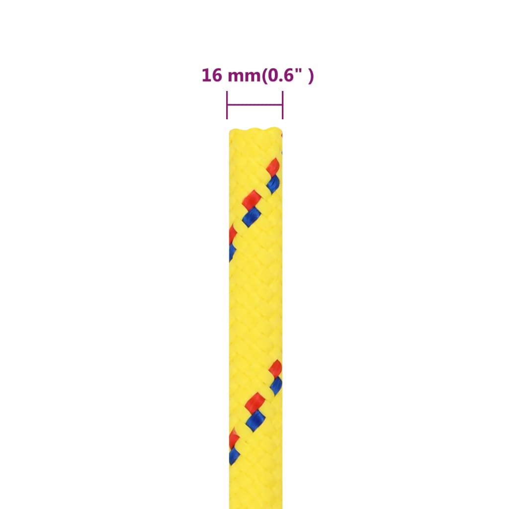 Boat rope yellow 16 mm 50 m polypropylene