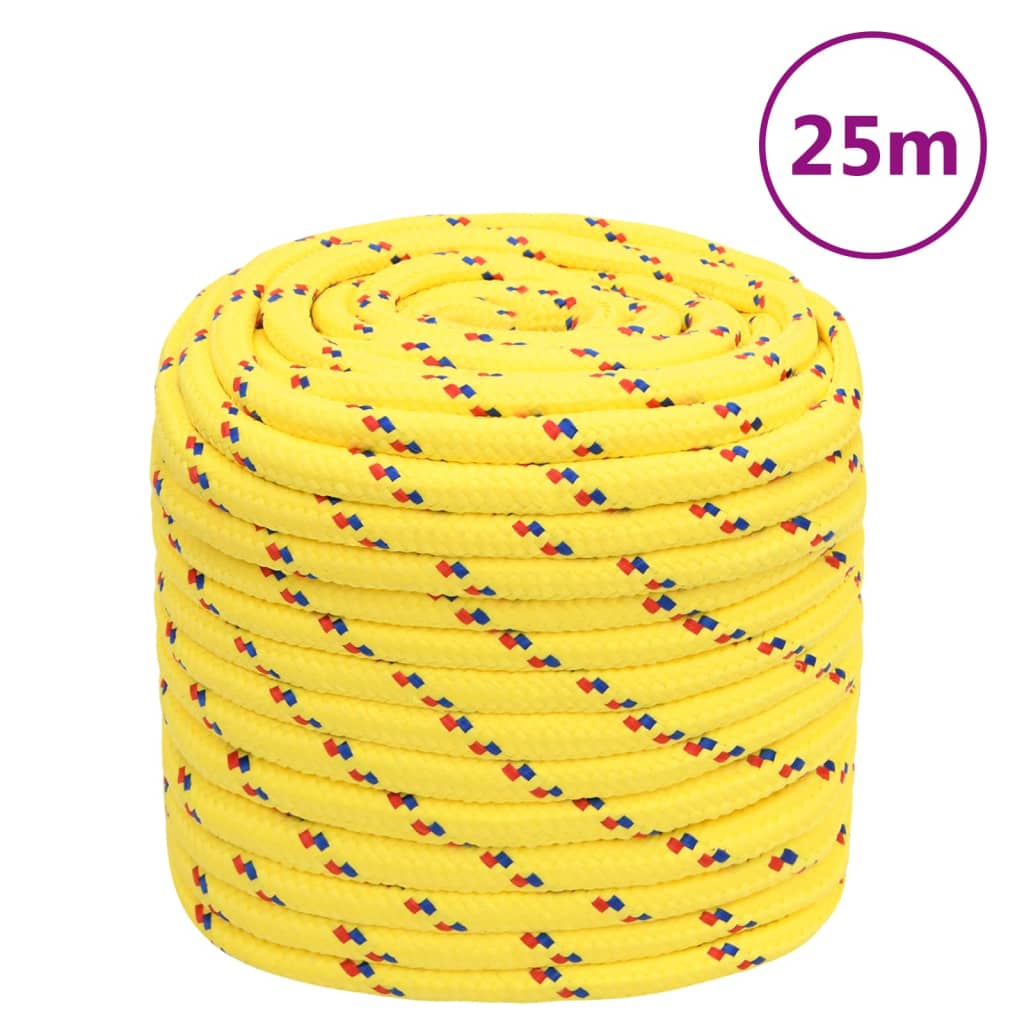 Boat rope yellow 18 mm 25 m polypropylene
