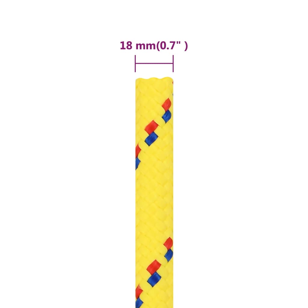 Boat rope yellow 18 mm 25 m polypropylene