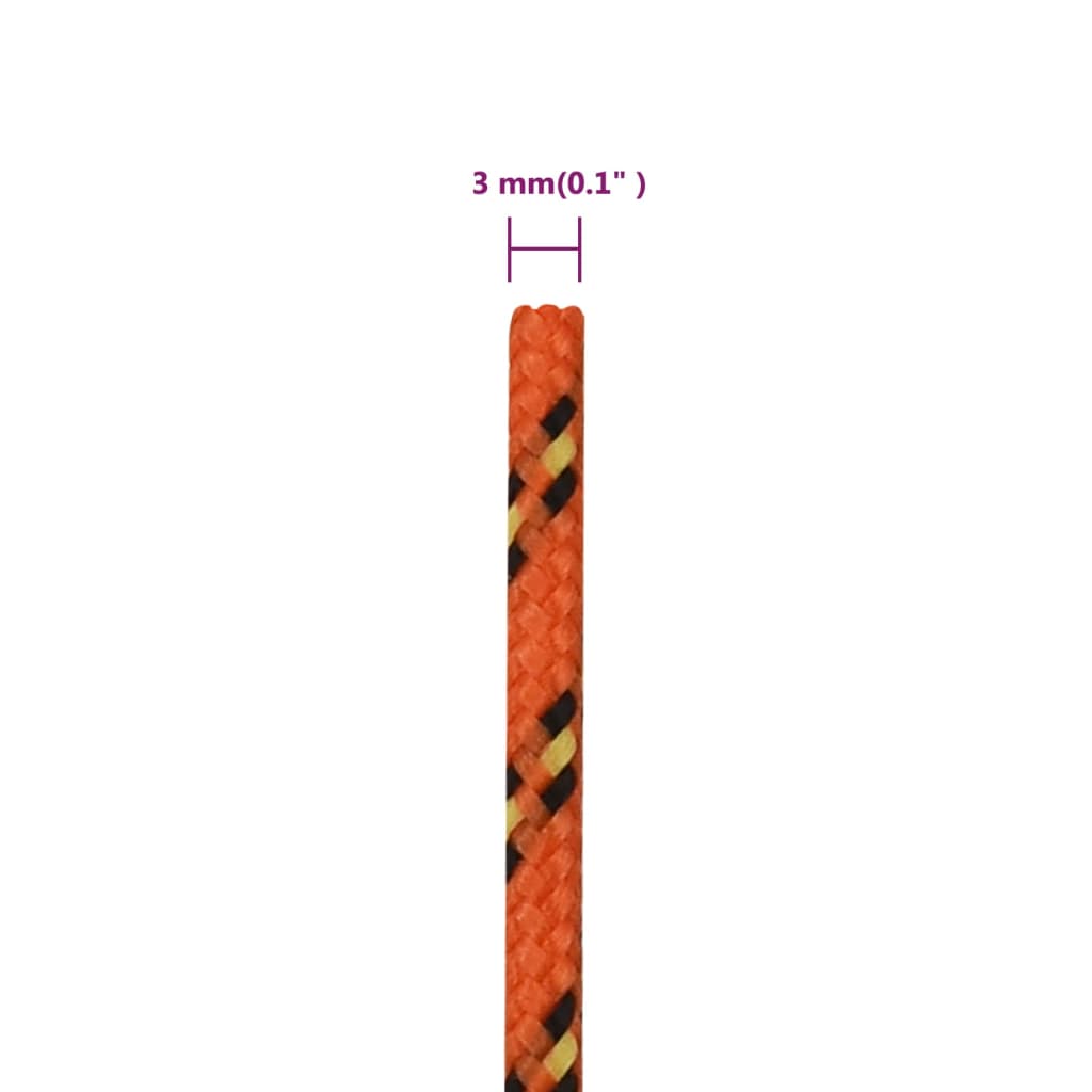 Boat rope orange 3 mm 50 m polypropylene
