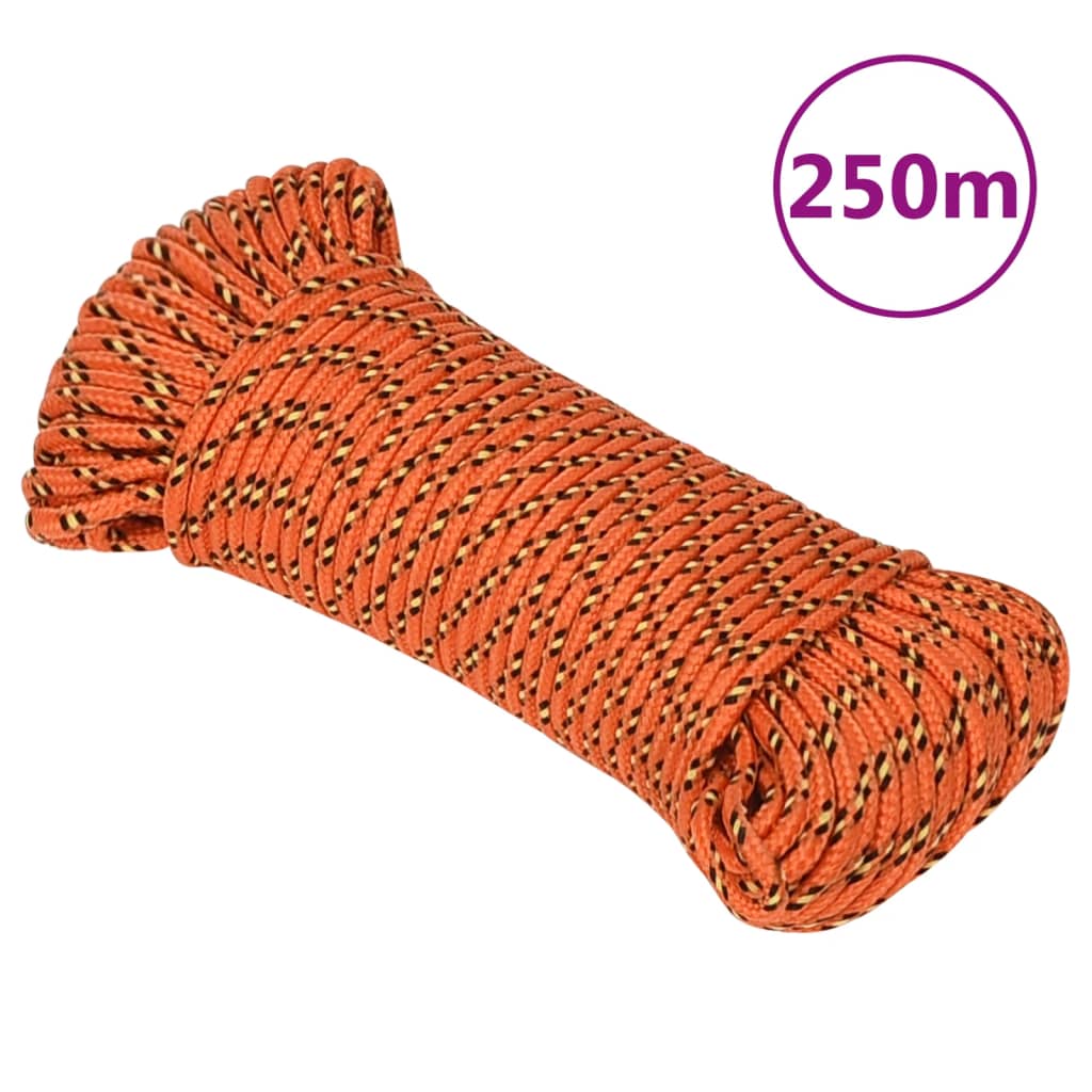 Boat rope orange 4 mm 250 m polypropylene