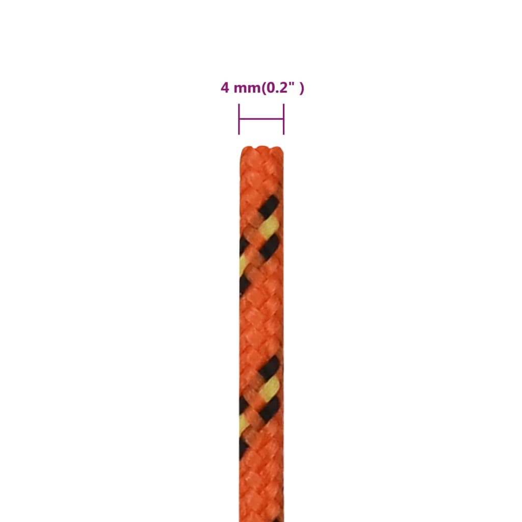 Boat rope orange 4 mm 250 m polypropylene