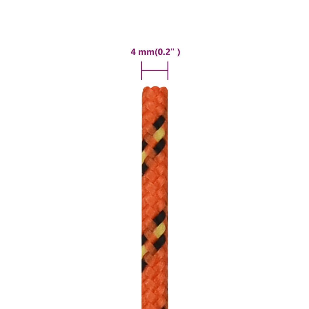 Boat rope orange 4 mm 500 m polypropylene