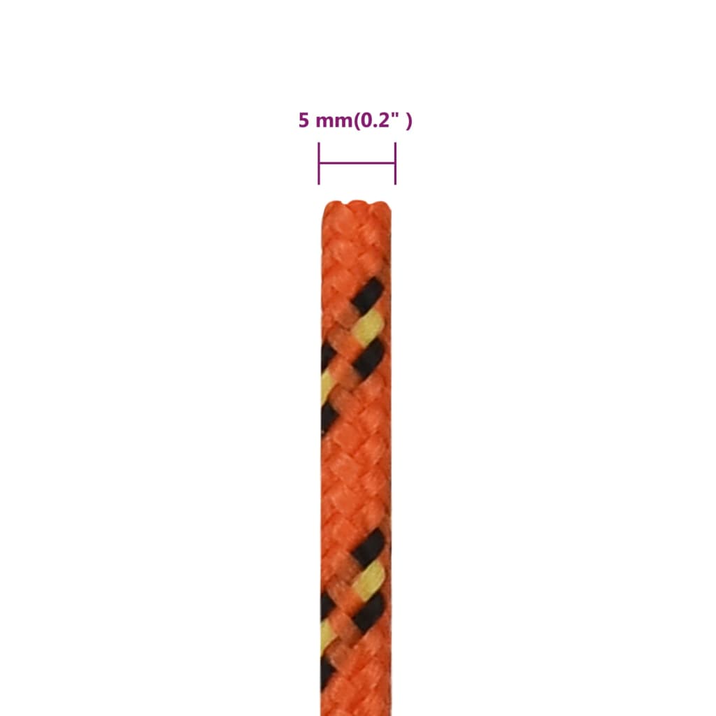 Boat rope orange 5 mm 50 m polypropylene