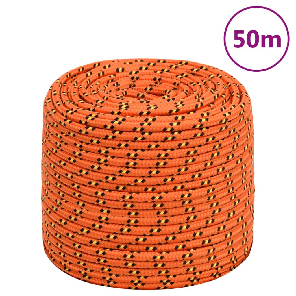 Boat rope orange 8 mm 50 m polypropylene