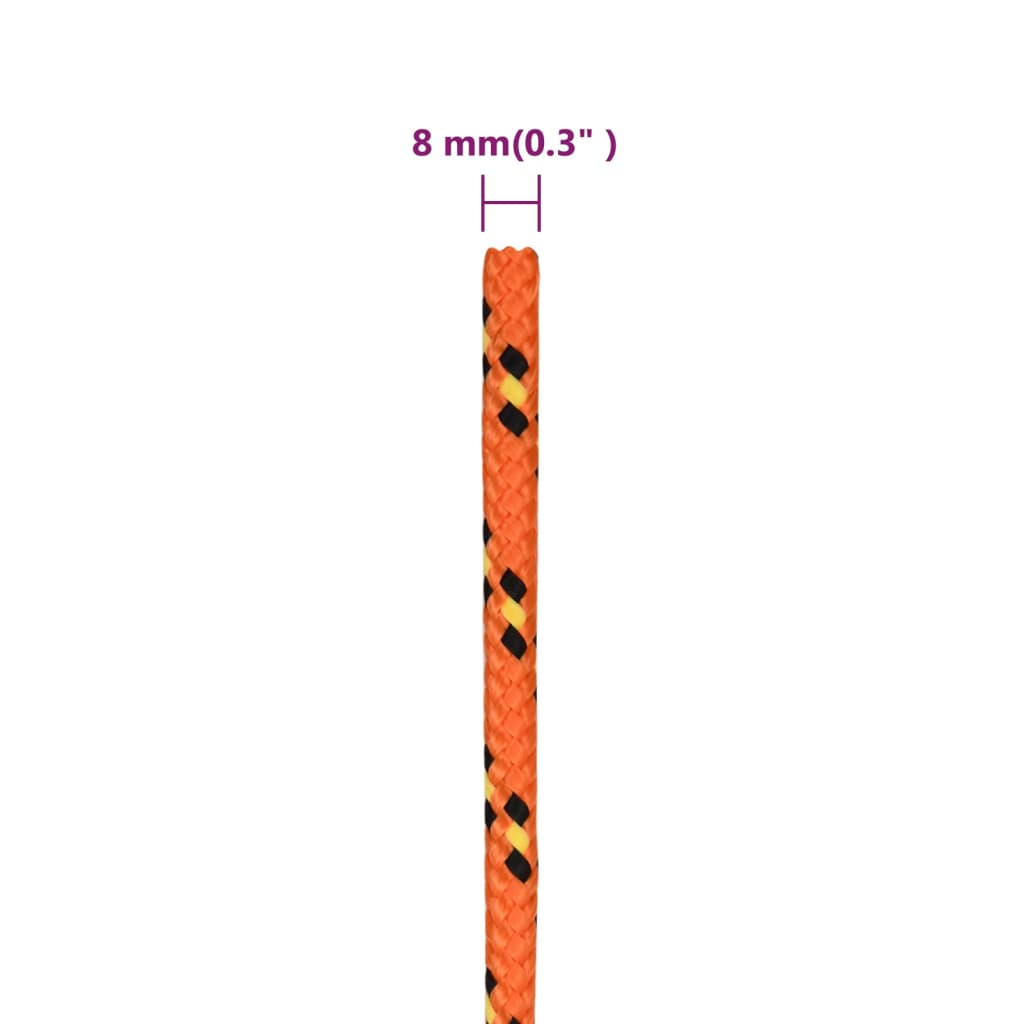 Boat rope orange 8 mm 500 m polypropylene