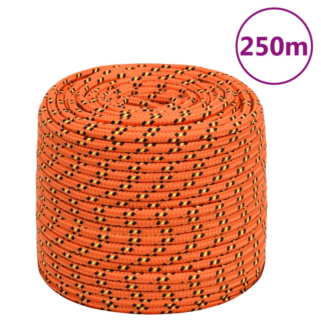Boat rope orange 10 mm 250 m polypropylene