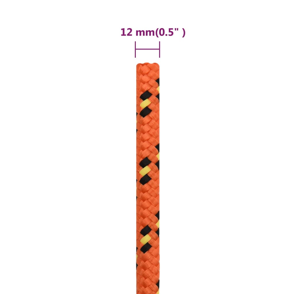 Boat rope orange 12 mm 250 m polypropylene