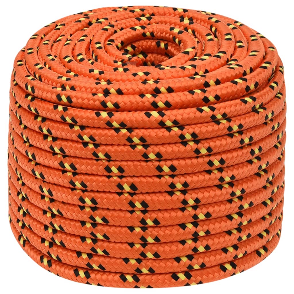Boat rope orange 14 mm 25 m polypropylene