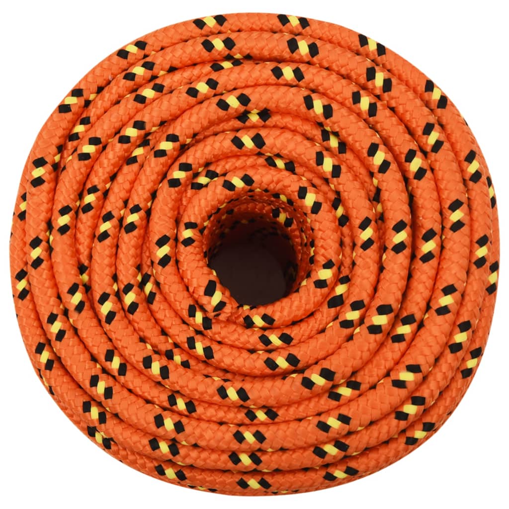 Boat rope orange 14 mm 25 m polypropylene