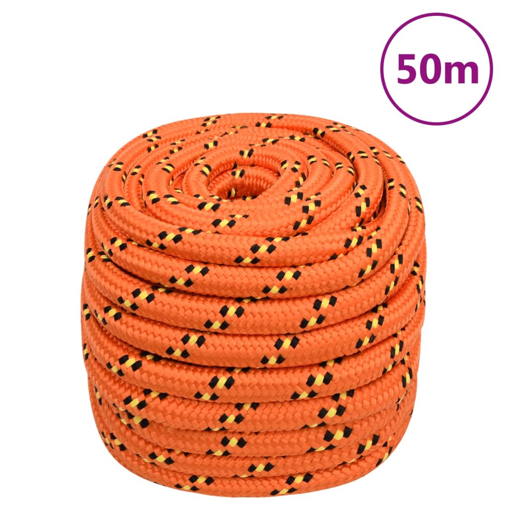Boat rope orange 20 mm 50 m polypropylene