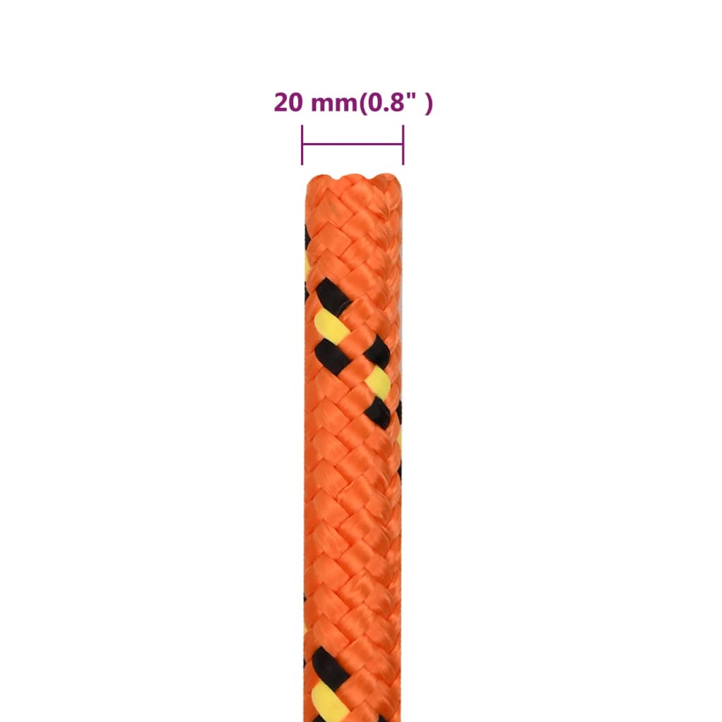 Boat rope orange 20 mm 50 m polypropylene