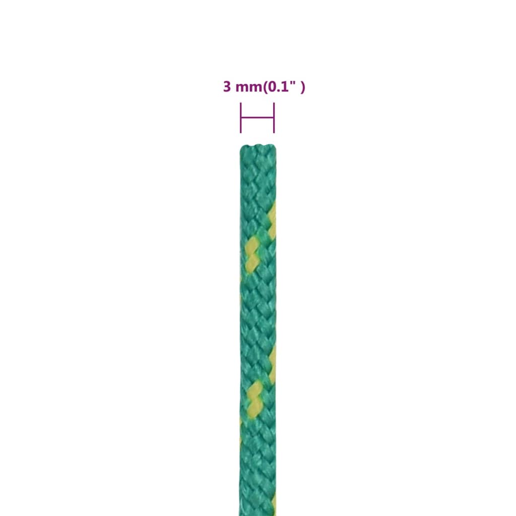 Boat rope green 3 mm 500 m polypropylene
