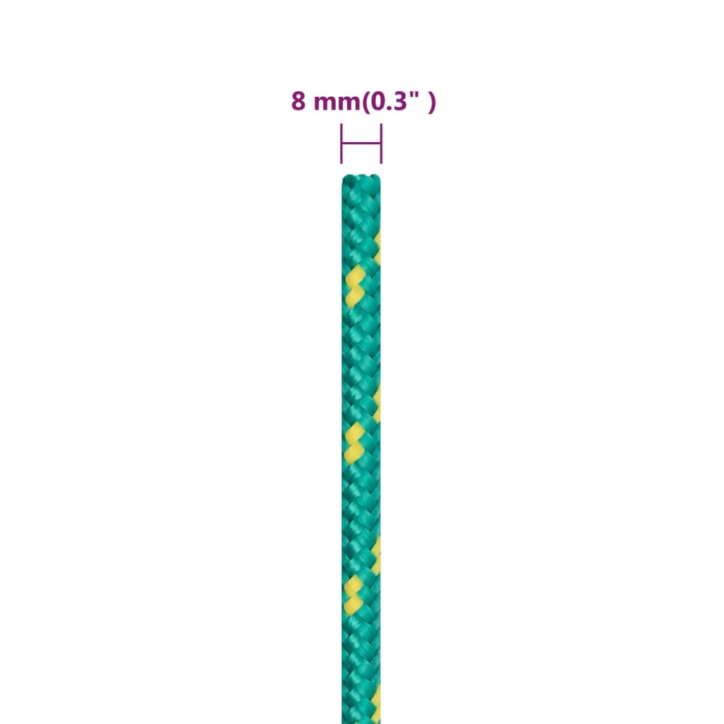 Boat rope green 8 mm 100 m polypropylene