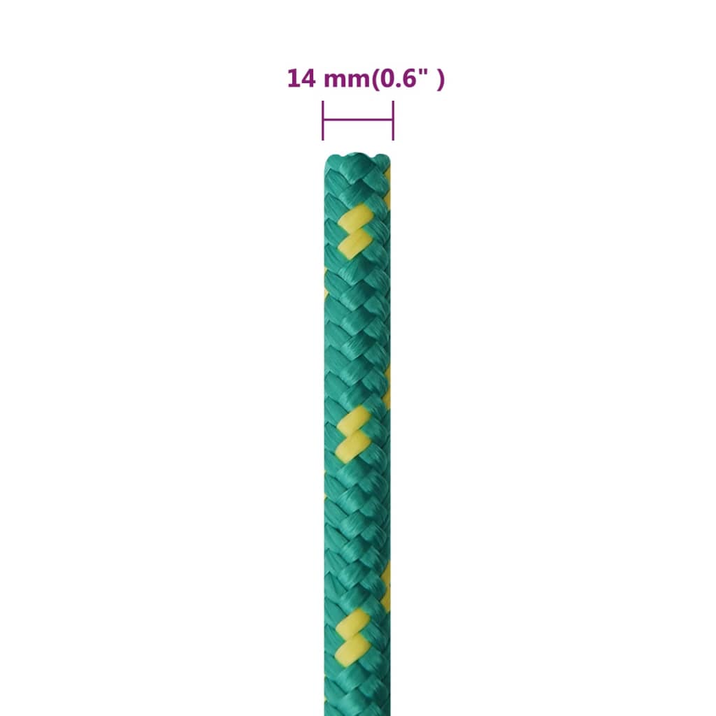 Boat rope green 14 mm 250 m polypropylene