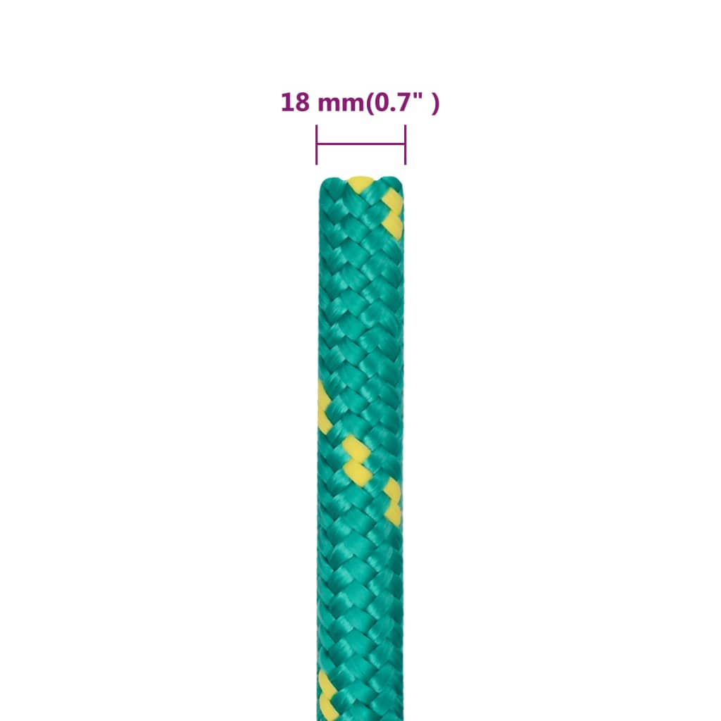 Boat rope green 18 mm 100 m polypropylene