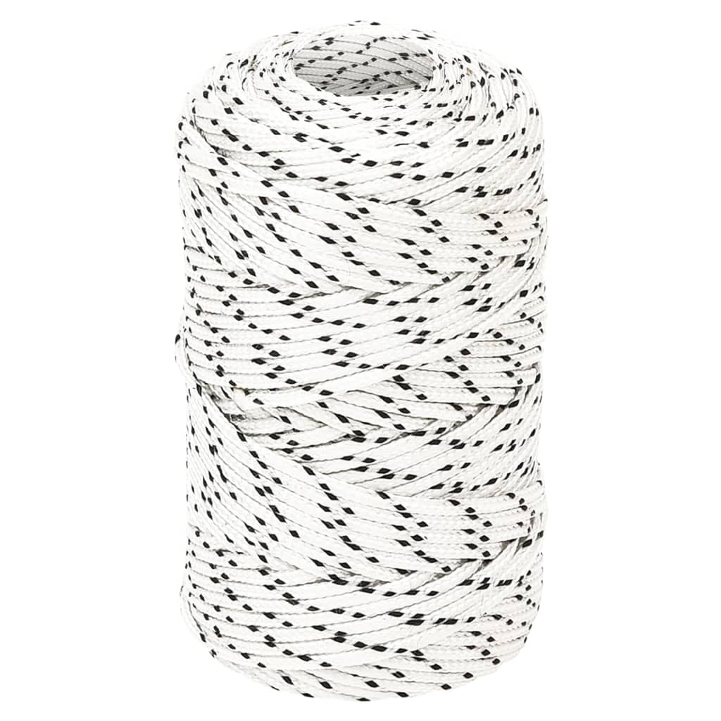 Boat rope braided white 2 mm x 250 m polyester