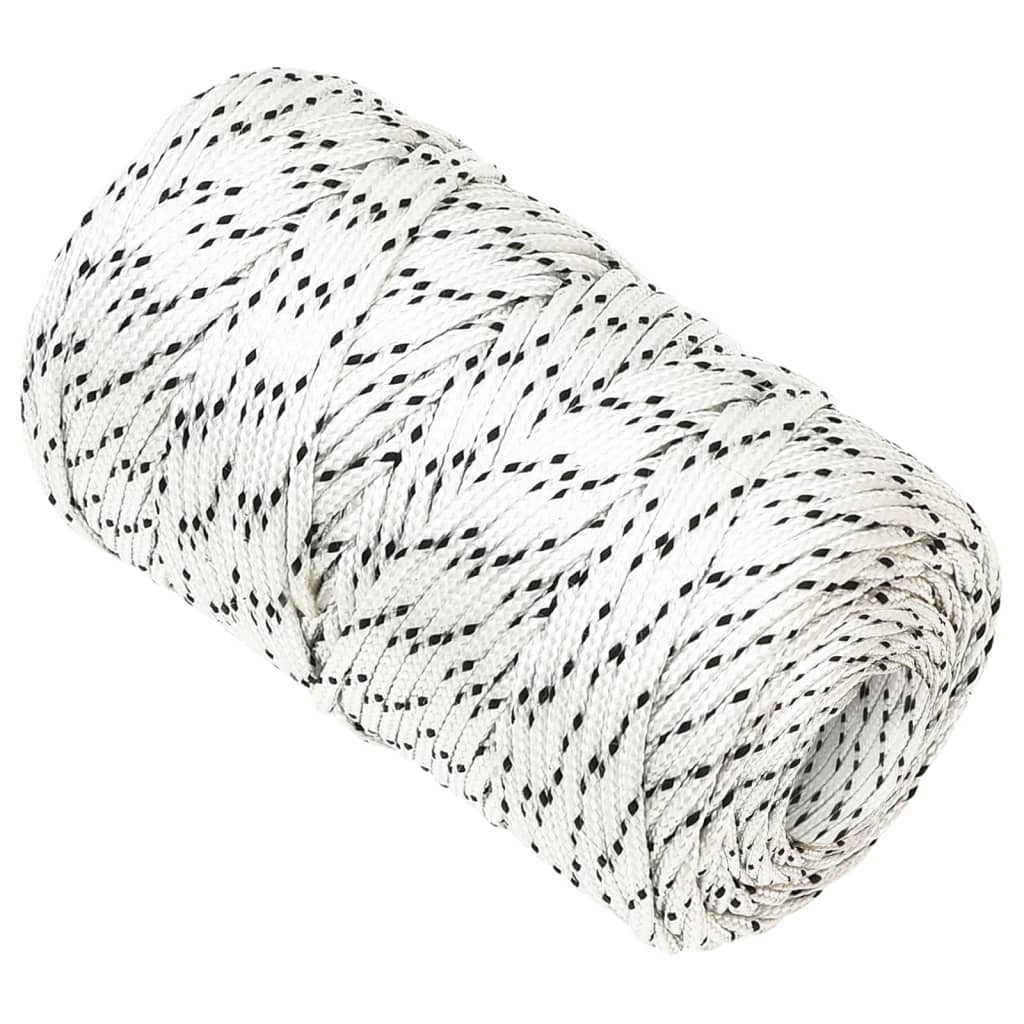 Boat rope braided white 2 mm x 250 m polyester