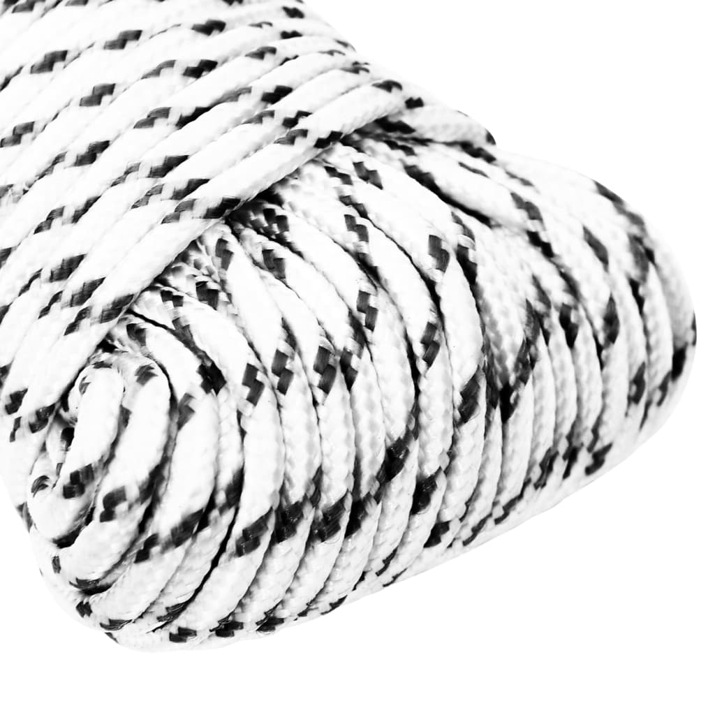 Boat rope braided white 5 mm x 250 m polyester