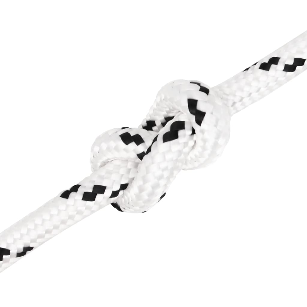 Boat rope braided white 14 mm x 25 m polyester