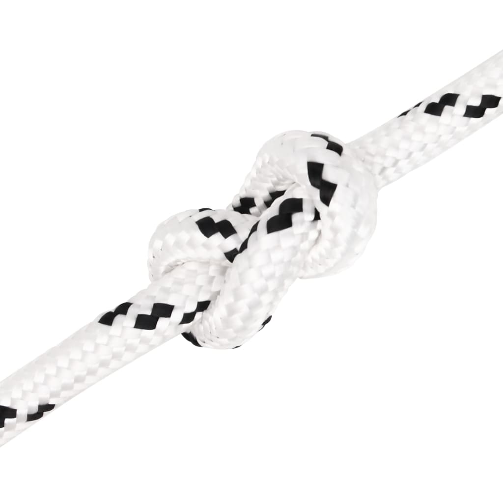 Boat rope braided white 14 mm x 100 m polyester