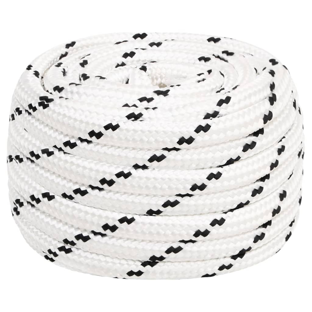 Boat rope braided white 20 mm x 100 m polyester