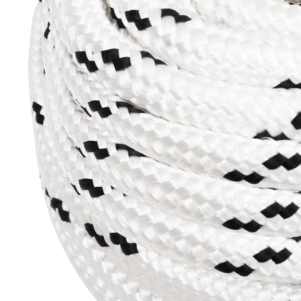 Boat rope braided white 20 mm x 100 m polyester