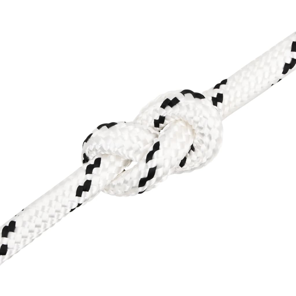 Boat rope braided white 20 mm x 100 m polyester