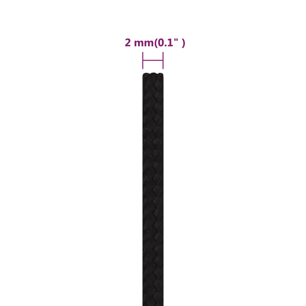 Work rope black 2 mm 500 m polyester