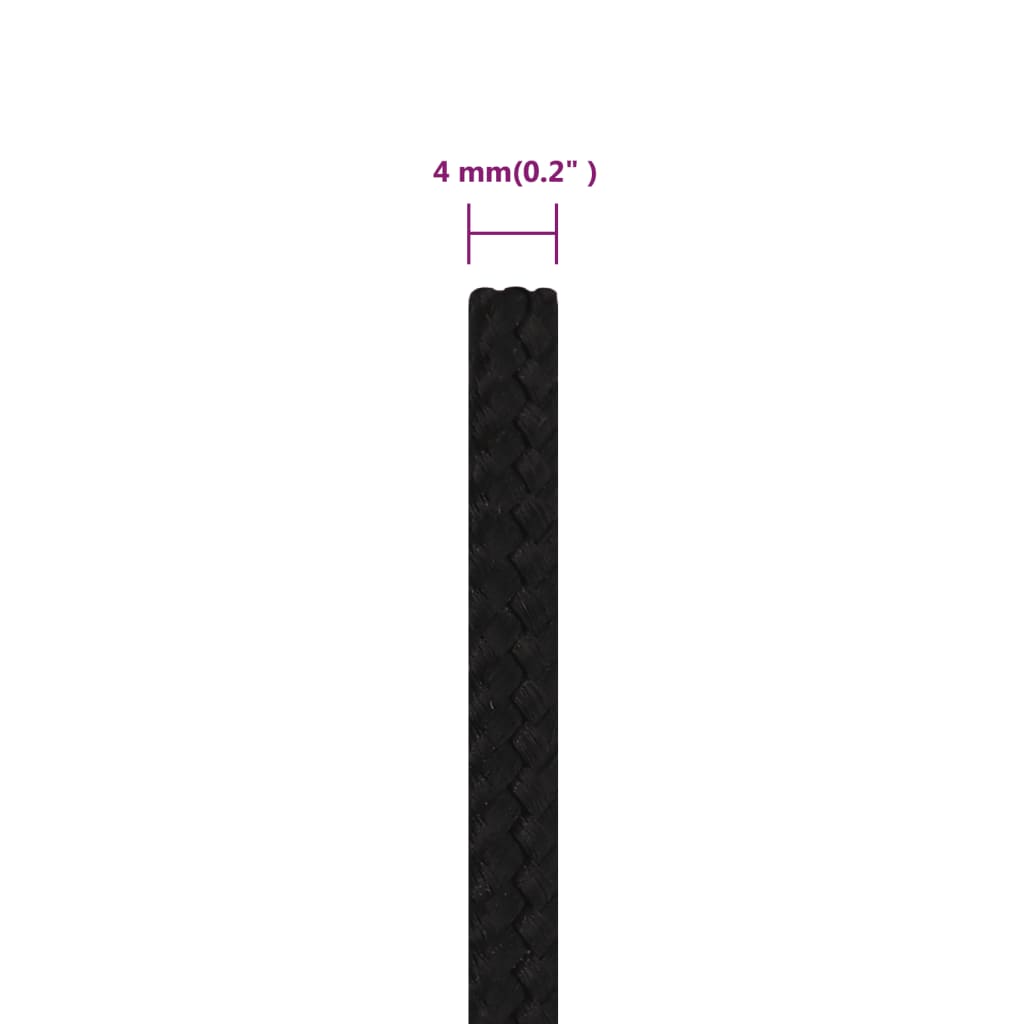 Work rope black 4 mm 500 m polyester