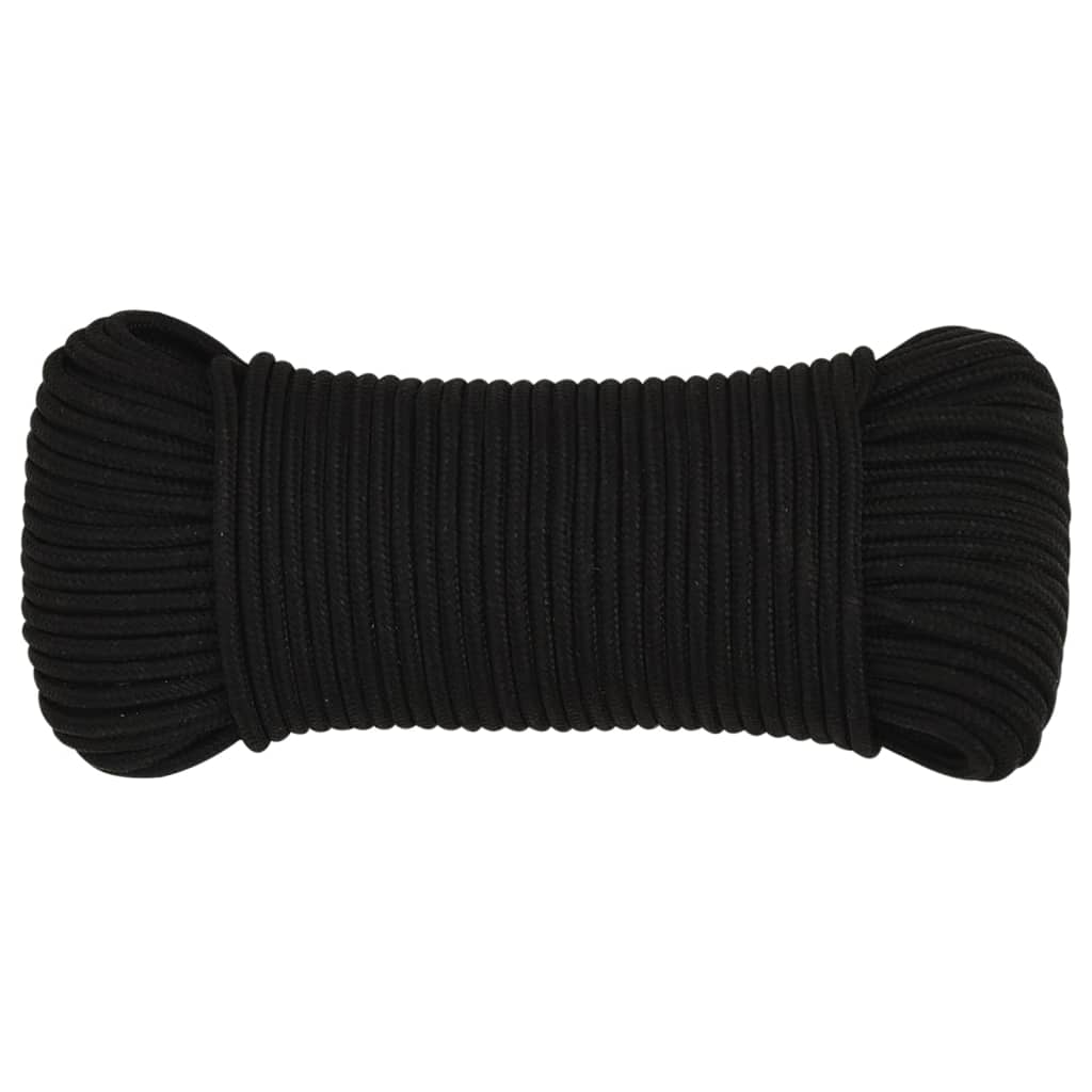 Work rope black 5 mm 50 m polyester