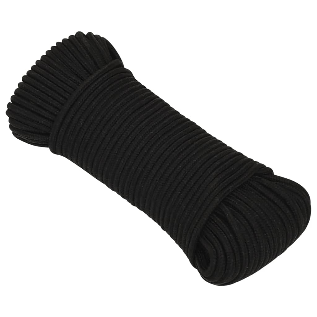 Work rope black 5 mm 100 m polyester