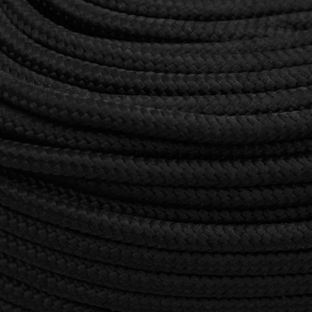 Work rope black 8 mm 100 m polyester