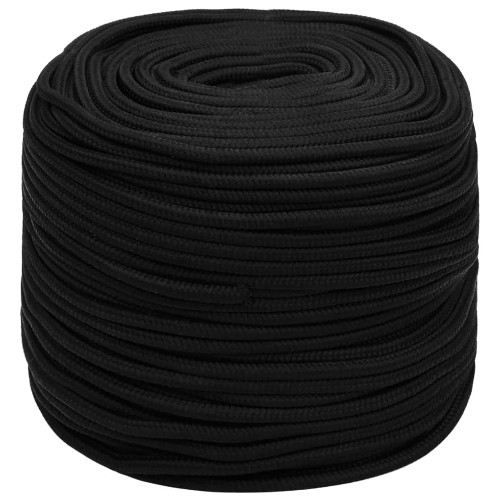 Work rope black 8 mm 250 m polyester
