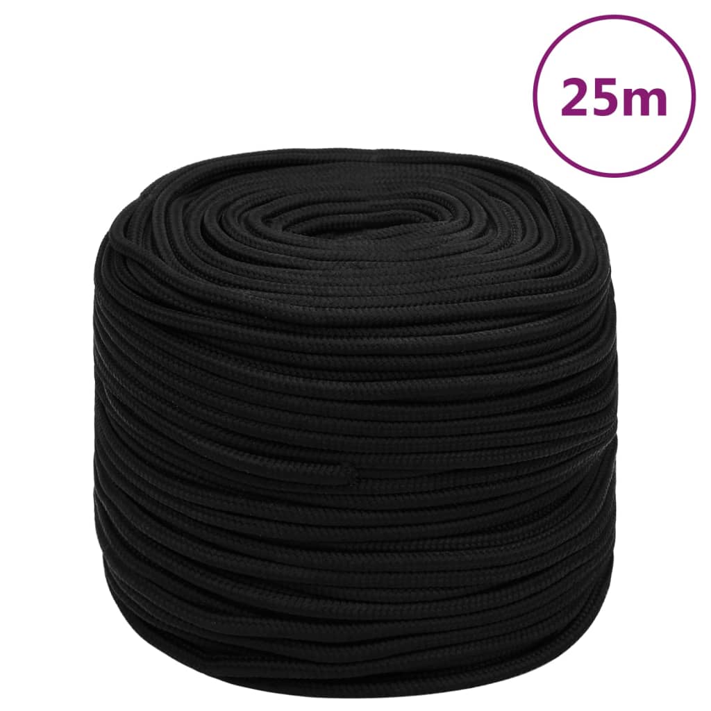 Work rope black 10 mm 25 m polyester