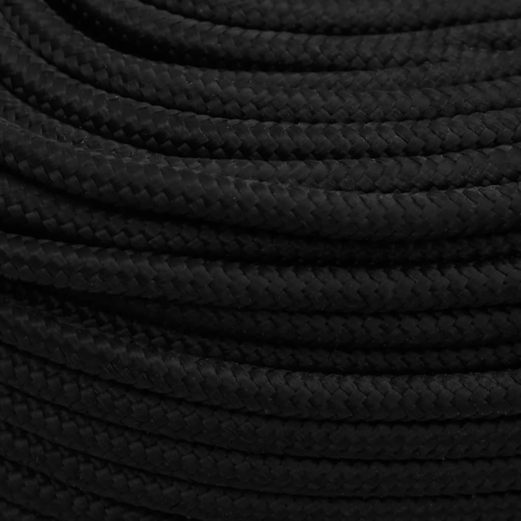 Work rope black 10 mm 25 m polyester